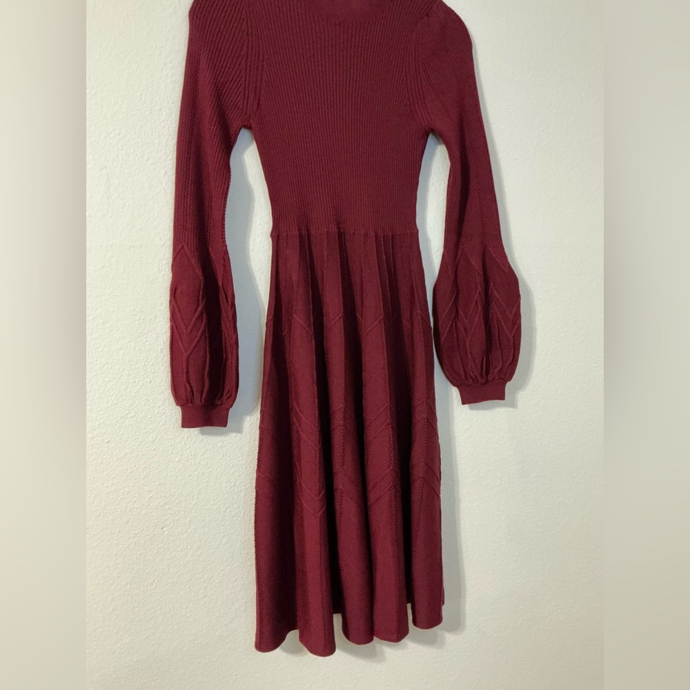 Diane Von Furstenberg Dillan Knit Midi Dress Size Medium in Cabernet NWT - Picture 9 of 14